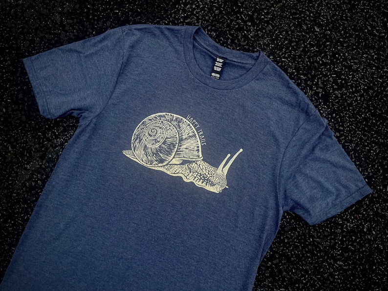 HAPPY TRAILS shirt SNAIL mollusk nature conservation Smiling Snake Shirt Company image 4