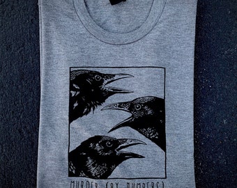 Murder By Numbers Shirt - AMERICAN CROW - Birding - Humor -Ornithology -Ornithologist -Nature -Conservation - Smiling Snake - MEN