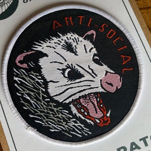 ANTISOCIAL OPOSSUM PATCH social distancing possum nature conservation anti social smiling snake shirt company