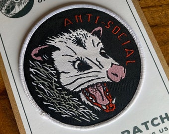 ANTISOCIAL OPOSSUM PATCH social distancing possum nature conservation anti social smiling snake shirt company