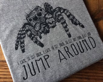 Jump Around Shirt - Jumping Spider - Arachnid - Jumper - Smiling Snake Shirt Company - Oakwood Illinois - WOMEN