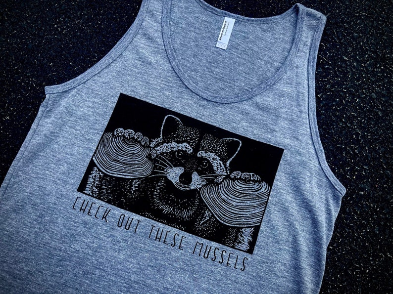 RACCOON Check out these MUSSELS triblend tank or tee t-shirt Nature Conservation Vintage Wildlife Smiling Snake Shirt Company Naturalist image 3