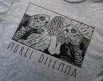 MOREL DILEMMA Shirt - Morel Mushroom - Eastern Box Turtle - Fungus Fungi - Nature Camp - Conservation - Smiling Snake Shirt Company - MEN