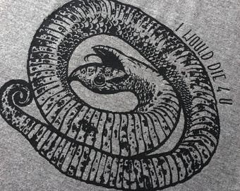 I Would Die 4 U Shirt - Hognose Snake Playing Dead - PRINCE Pun - Artist - Reptile - Smiling Snake Shirt Company - WOMEN