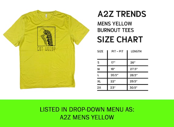 a2z shirt size chart