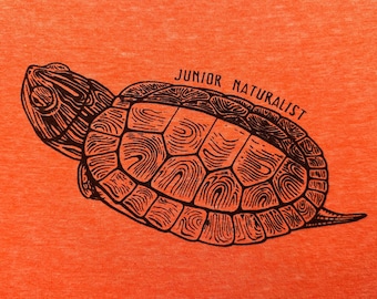Junior Naturalist Shirt - Red-Eared Slider – Nature – Conservation – Smiling Snake Shirt Company - MEN