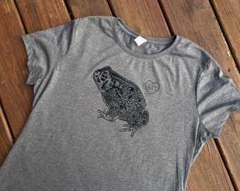 I LOVE HERPS Shirt - American Toad - Herpetology - Amphibian - Nature Tee - Smiling Snake Shirt Company - WOMEN