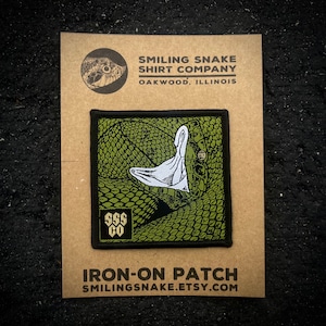 COTTONMOUTH iron on PATCH Water Moccasin Venomous Smiling Snake Shirt Company Herpetology