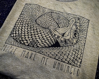 People Make Me Unhinged Shirt - COTTONMOUTH - Venomous - Water Moccasin - Conservation - Nature - Smiling Snake Shirt Company - WOMEN