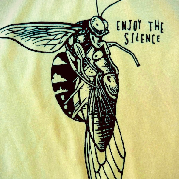 ENJOY THE SILENCE Cicada Killer Shirt wasp hornet entomology entomologist nature insect bug mode depeche smiling snake