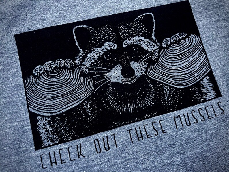 RACCOON Check out these MUSSELS triblend tank or tee t-shirt Nature Conservation Vintage Wildlife Smiling Snake Shirt Company Naturalist image 2