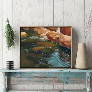 River Rocks - Nature Painting Wall Art Home Decor Canvas Prints Wall Decor Landscape