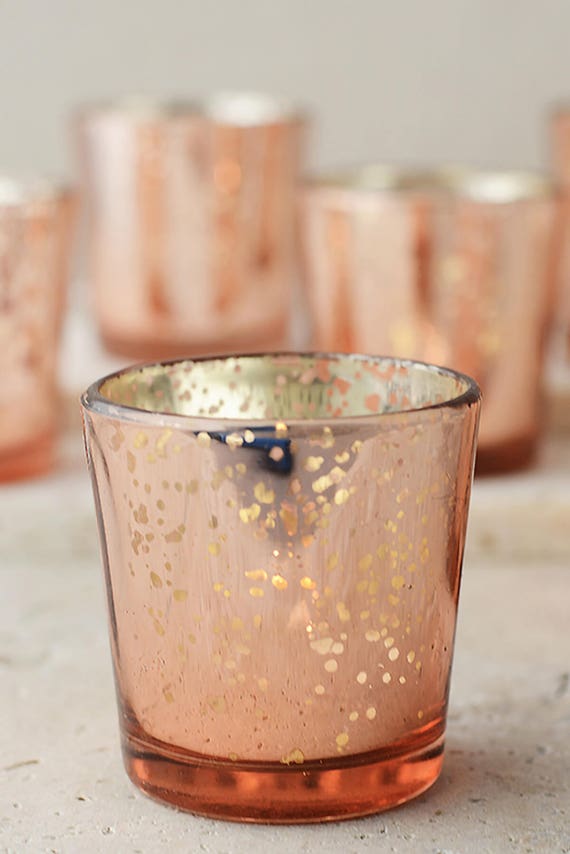 72 Rose Gold Mercury Glass Candle Holder Votives Wedding Reception Party Shower Decoration Rustic Shabby Valentine il 570xN 9qxa
