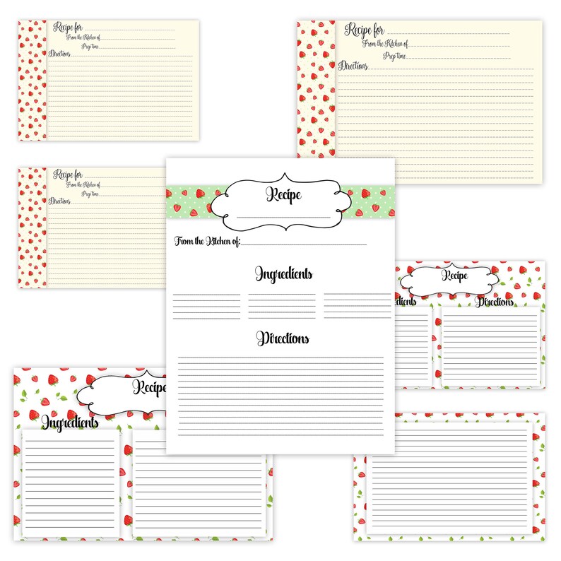 Printable Recipe Binder Cookbook Kit Cookbook Binder Etsy