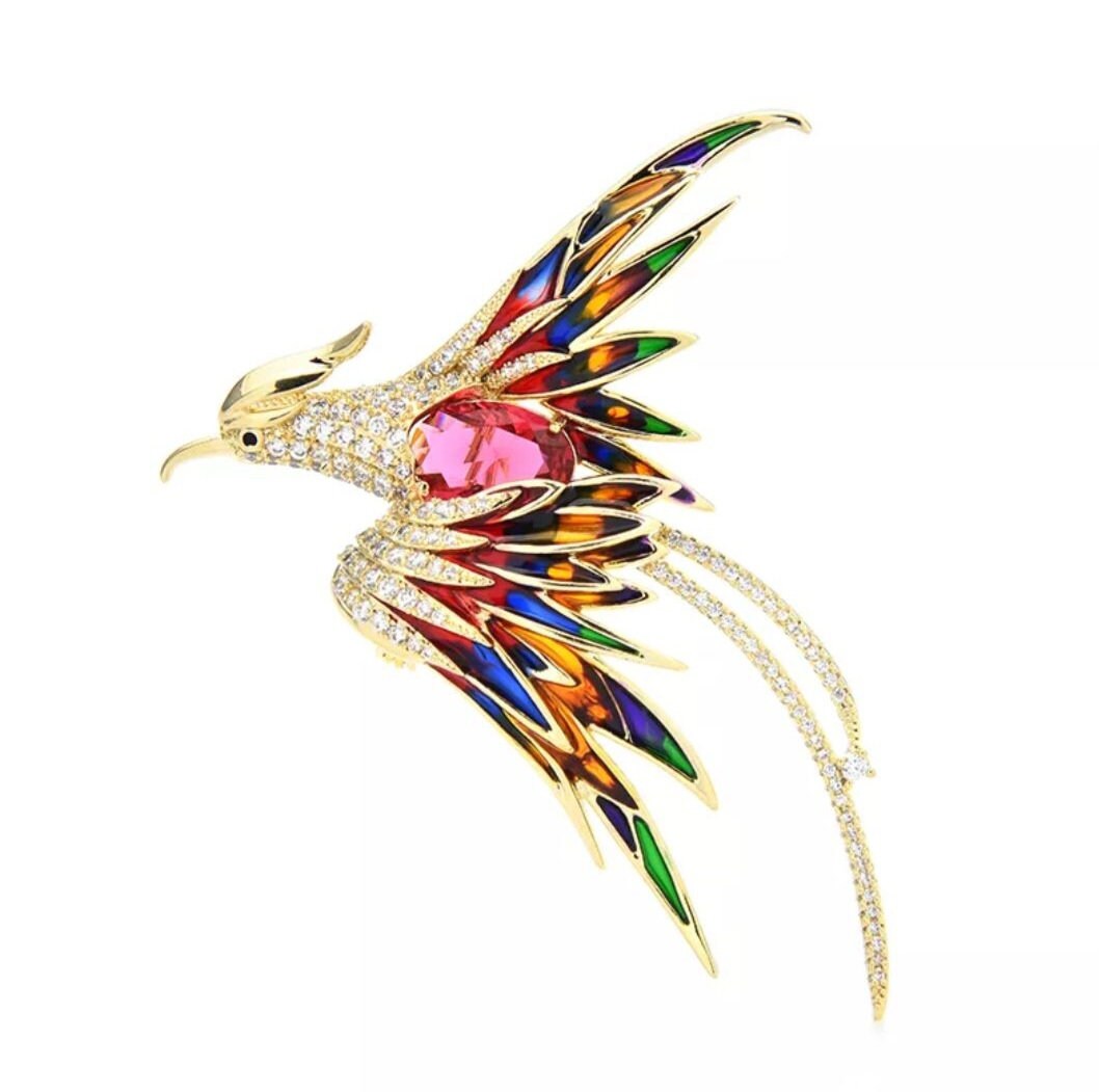 Sparkling Flying Bird Brooches For Women Unisex Beauty Rhinestone Bird  Animal Brooch Pins Gifts