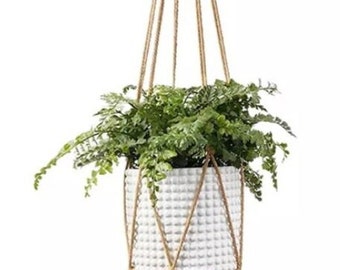 Linen Macrame Pot Hanger