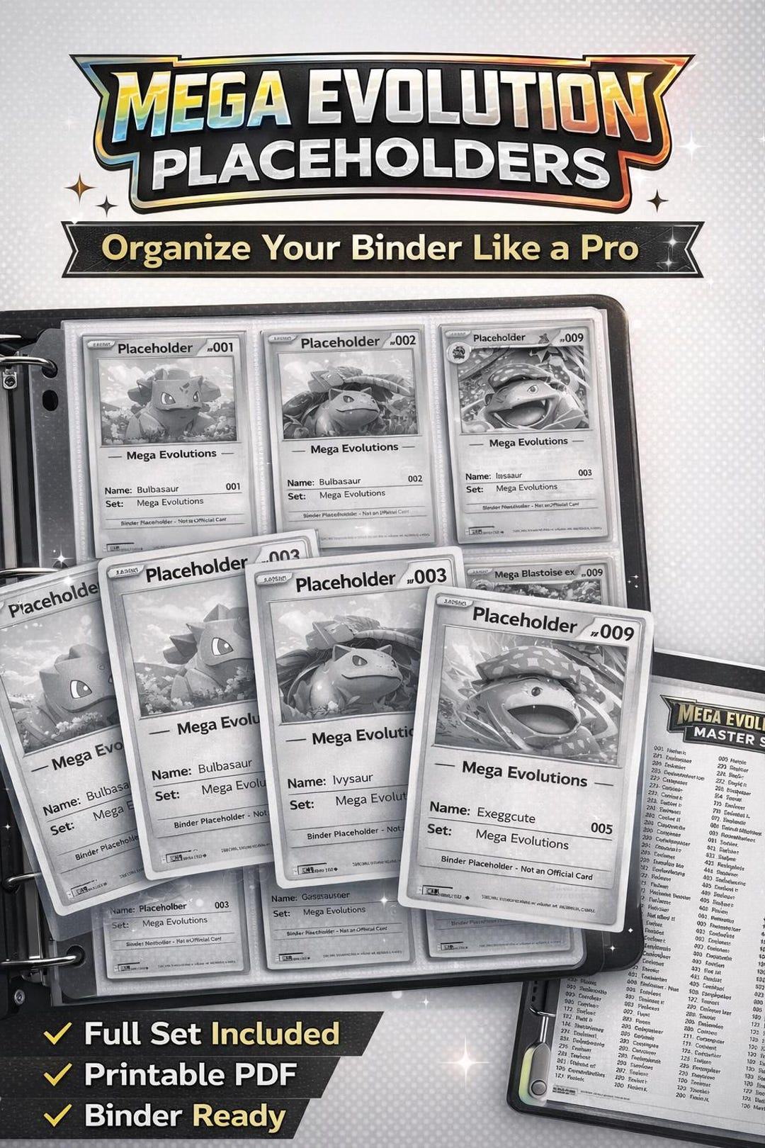 Mega Evolution Checklist.pdf Pokemon Mega Evolutions Placeholders Set (PDF Checklist) - Etsy UK