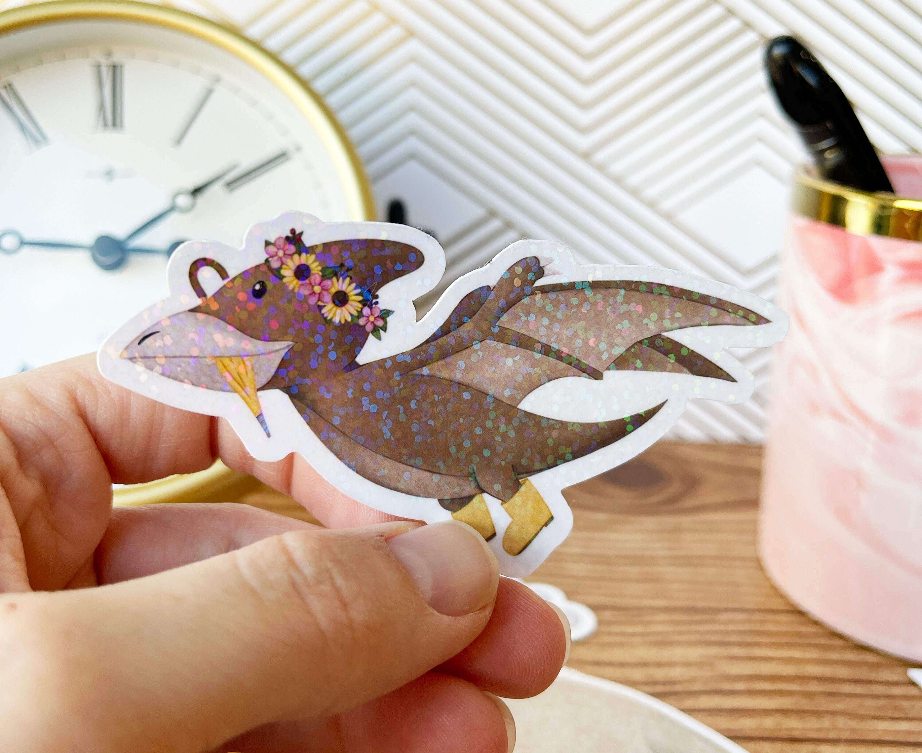 Pterodactyl Sticker for Kids, Holographic Dinosaur Stickers for Water ...