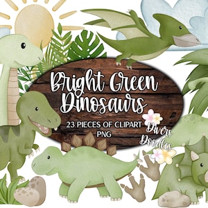 Dinosaur Scene Clipart, Watercolor Dinosaur Clipart, High Resolution PNG, Triceratops Drawing, Dino Illustration, Dinosaur PNG, T-Rex