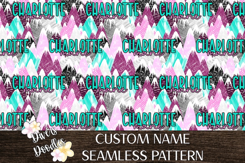 As Name Pattern Custom Name Seamless Pattern for Fabric, Nature Seamless Files, Custom ...