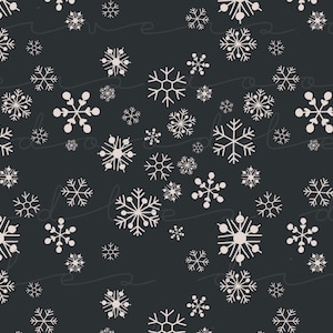 Papier numérique avec flocons de neige, fichiers sans soudure d’hiver pour l’impression sur tissu, motif sans couture Bleu Noël, papier numérique