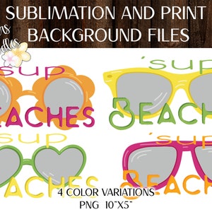 Beaches Sublimation Digital Downloads, Retro Sublimation Designs, Groovy PNG, Summer PNG Files for Sublimation, Screen Print Transfer Design