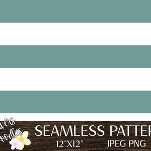 Könnte beinhalten: Nahtloses Musterdesign mit abwechselnden horizontalen Streifen in Weiß und einem gedämpften Türkis. Das Design ist mit "Seamless Pattern" beschriftet und hat eine Größe von 30,48 cm x 30,48 cm.