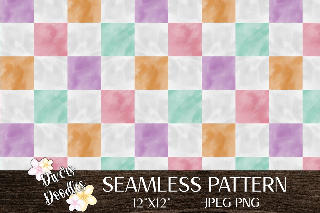 Pastel Checkered Seamless Pattern for Fabric, Easter Seamless Pattern ...