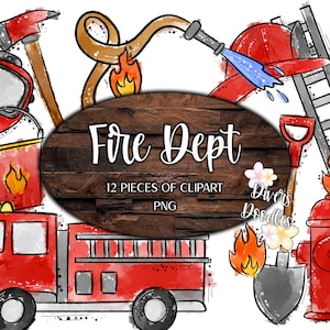 Fire Fighter PNG Designs for Stickers, Fire Truck PNG Files for Commercial Use, Sublimation Designs for Coffee Mugs, First Responder Clipart