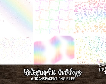 Holographic Sticker Mockup, Mockup for Stickers, Transparent Files for Sticker Mockup, Set of 6 files