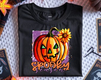 Calabaza de girasol para Halloween PNG: Diseño de temporada espeluznante (Descarga digital)