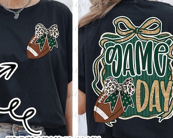 Green & Gold Football PNG: Game Day Design (Digital Download, 2 Files)
