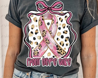 Leopard Breast Cancer Ribbon PNG: Fight Hope Cure (Digital Download)