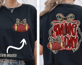 Red Black Gold Football PNG: Game Day Design (Digital Download)