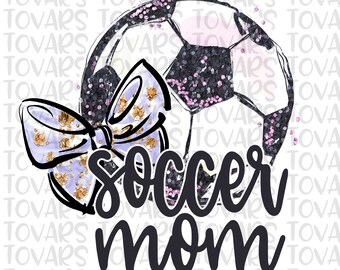 Watercolor Soccer Mom PNG: Sublimation Design (Digital Download)
