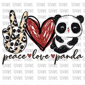 Peace love Panda Sublimation download, Panda Sublimation png file, Panda Digital file, sublimation png, Panda png, Panda sublimation design