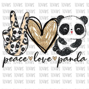 Peace love Panda Sublimation download, Panda Sublimation png file, Panda Digital file, sublimation png, Panda png, Panda sublimation design