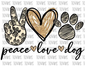 Download Peace Love Dog Etsy