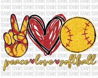 Free Free 225 Peace Love Softball Svg SVG PNG EPS DXF File