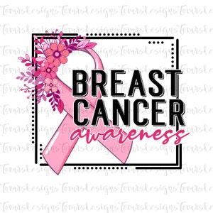 Floral Breast Cancer Awareness Png, Breast Cancer Awareness PNG, Floral Awareness Ribbon pink, pink Awareness Ribbon Breast Cancer awareness