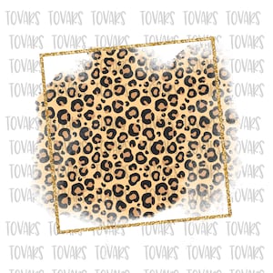 Commercial Use Leopard print Frame Sublimation Download,  leopard PNG File, Leopard Instant Download, leopard Sublimation png, leopard print