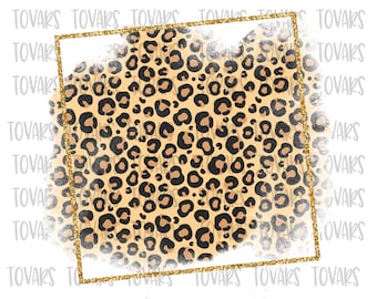Leopard Print Frame: Sublimation PNG File (Commercial Use)