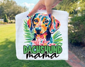 Dachshund Mama PNG, Preppy Floral Dog Mom PNG, Wiener Dog PNG, Cute Sausage Dog Design, Dog Mom png Digital Download