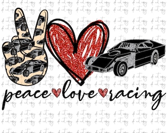 Peace Love Racing PNG: Dirt Track Sublimation (Digital Download)