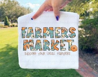 Farmers Market Pumpkin PNG, Fall Sublimation Design, Autumn Digital Download, Pumpkin Patch PNG