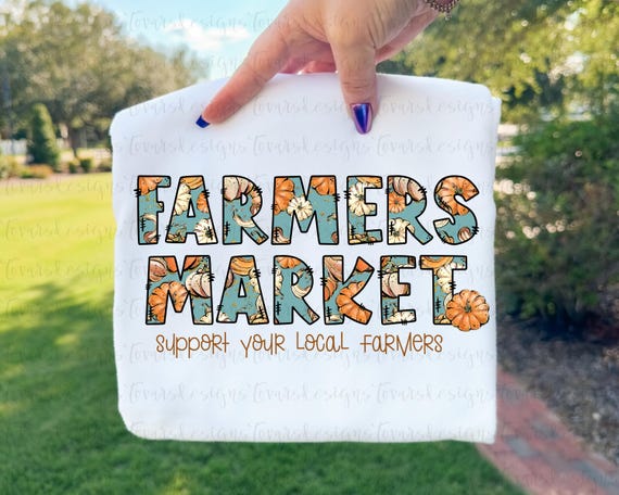 Farmers Market Pumpkin PNG, Fall Sublimation Design, Autumn Digital Download, Pumpkin Patch PNG