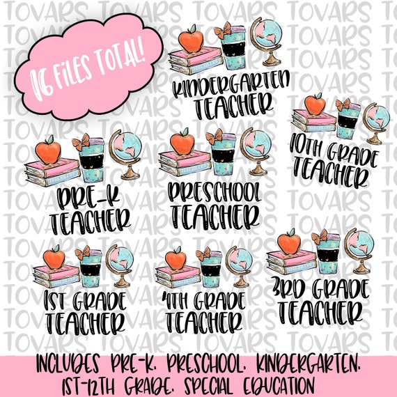 Download Teacher Bundle Sublimation Download Teacher Bundle PNG | Etsy