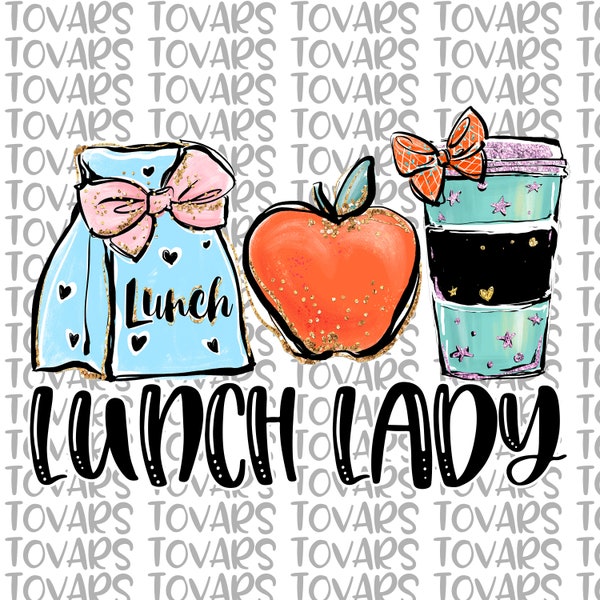 Lunch Lady Sublimation Download, School Lunch Lady PNG, Sublimation Download, School Lunch Lady PNG, Coffee lunch bag apple png file