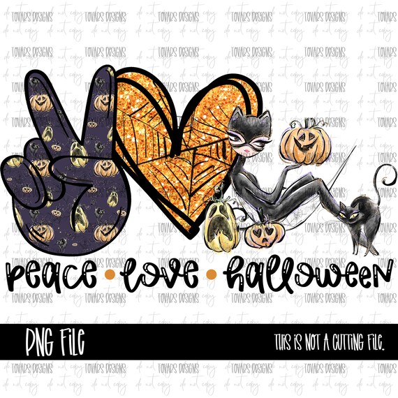Peach Love halloween Sublimation Download, Halloween pumpkins PNG File, cat girl halloween, Sublimation pumpkin Halloween digital file