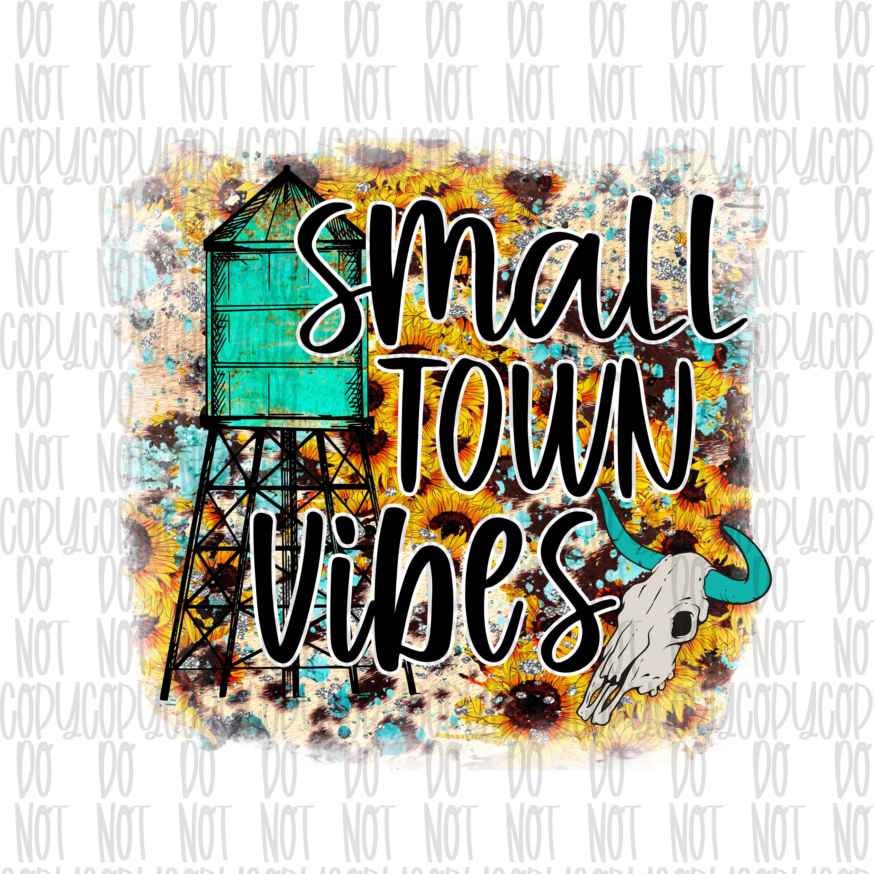 Small Town Vibes Sublimation design Vintage water tower Etsy